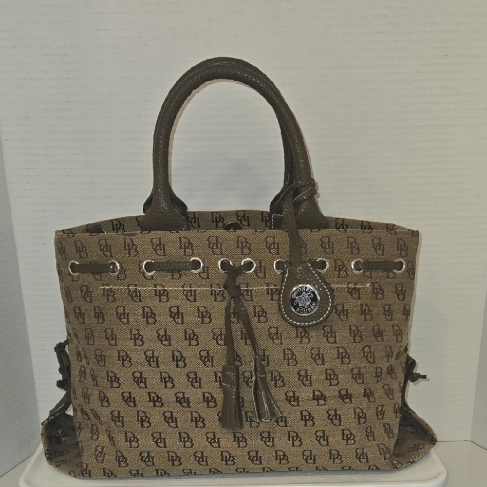 Vintage Y2K Dooney & Burker Brown Monogram Satchel Bag